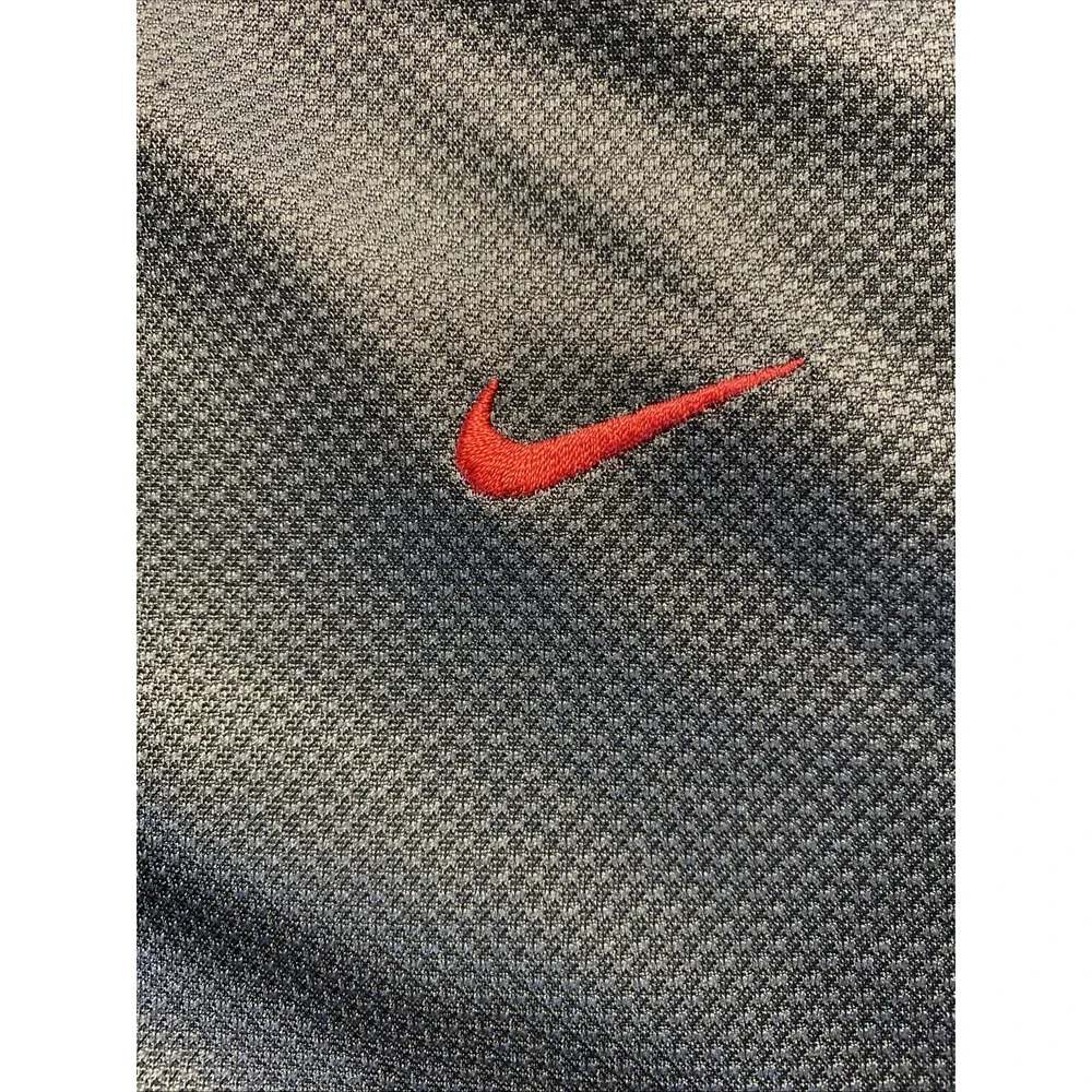 Nike The Athletic Dept Polo XL Black Gray Red Swoosh Dri-Fit Retro 2010 Jacquard